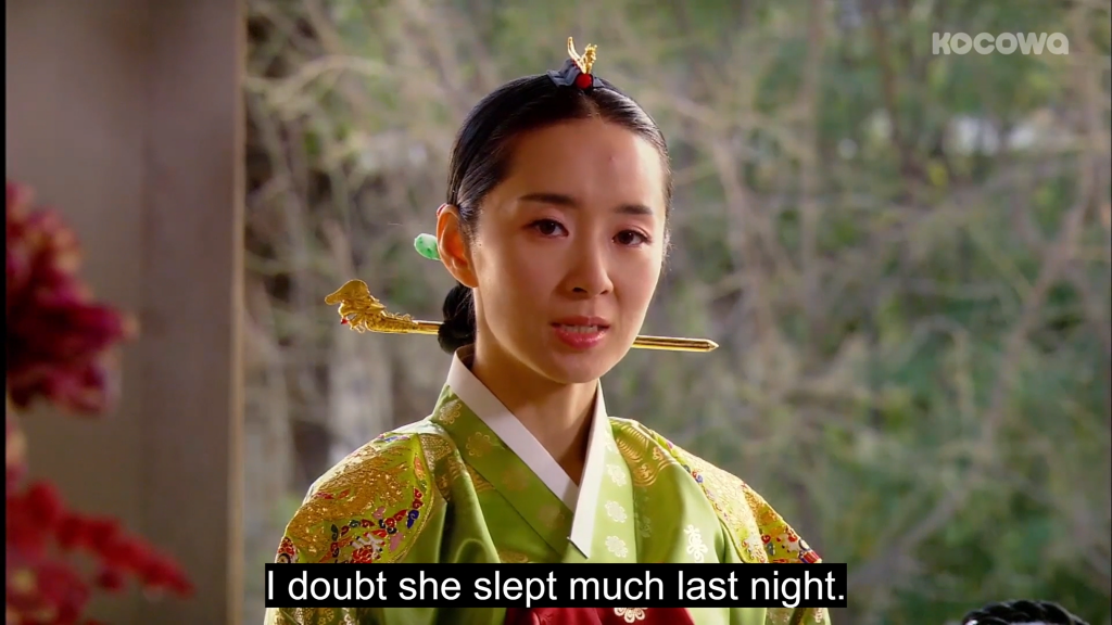 I doubt she slept much last night Queen Min says